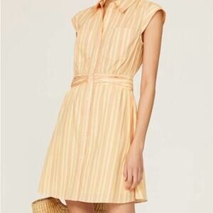 Derek Lam 10 Crosby Yellow Striped Shirtdress Sundress M 46